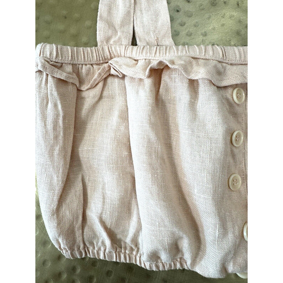 Reformation Pink Peach Linen Crop Top Preppy Coquette Summer Vacation Beachy 6 - Picture 2 of 7